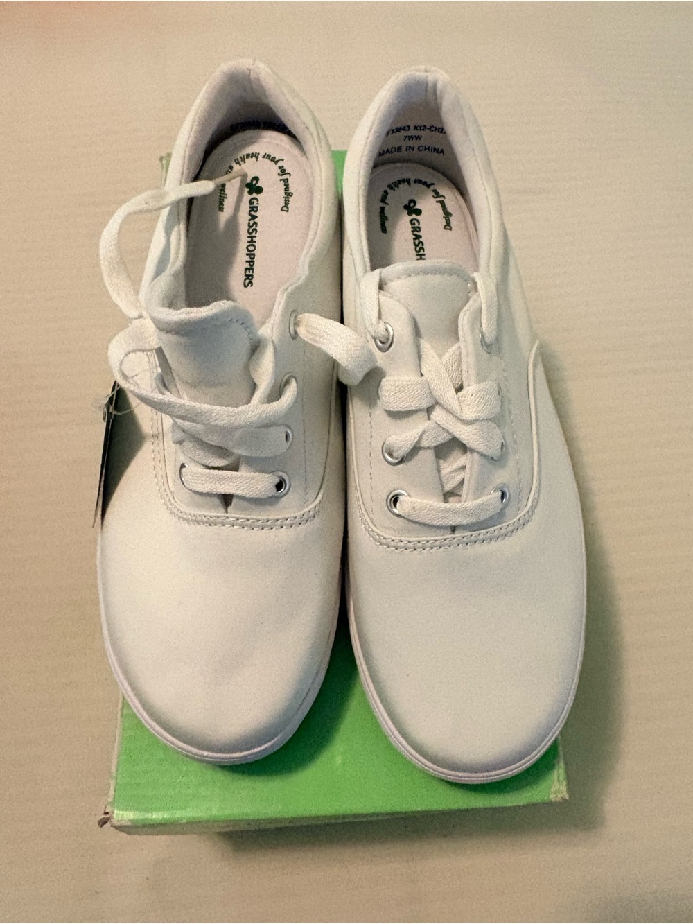 Grasshoppers White Low-Top Canvas Sneakers